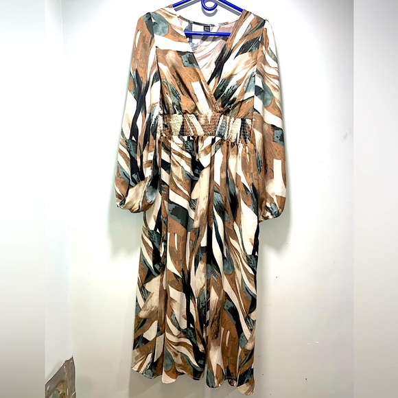 Gomorn women’s colorful dress brown and green size medium - Picture 1 of 3